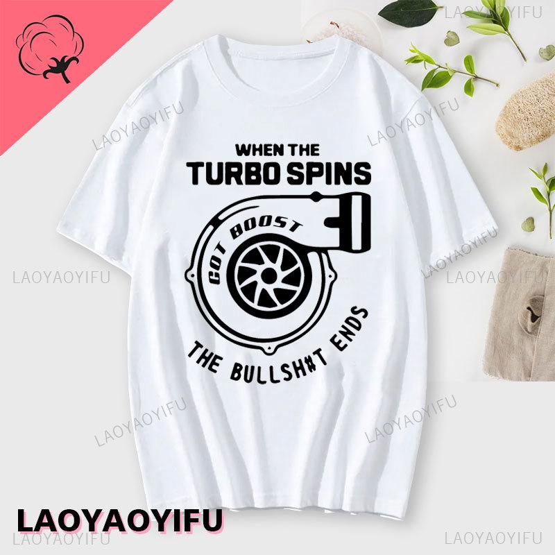 2024 New Turbo Spins Printing T Shirt for Unisex Summer Cotton Crewneck Tops Shirt Fashion Personality Tshirts Unisex Sweashirt Tee Unisex