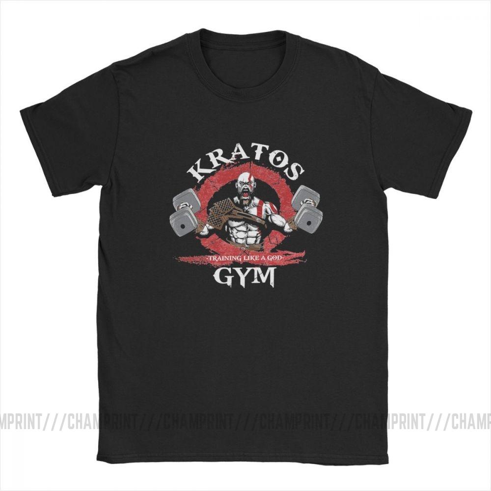 Men's God Of War Kratos Gym Workout Bodybuilding T Shirt Fitness 100% Cotton Clothing Casual Tees T-Shirt Plus Size 4XL 5XL