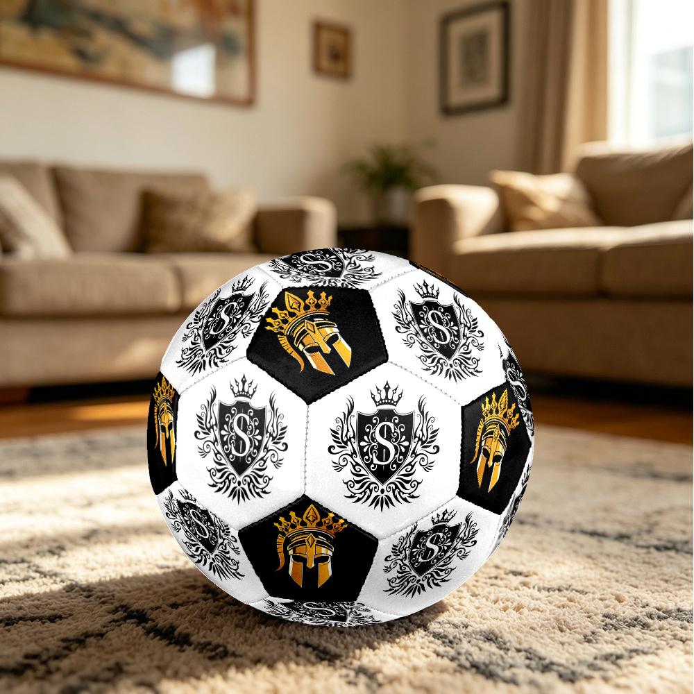 1PC Royal Crest Golden Warrior Crown Soccer Ball Size 5 Football Machine Sewn Indoor/Outdoor Universal Football S75