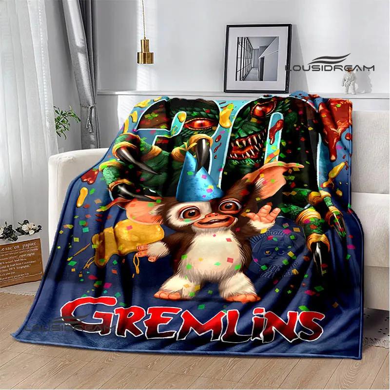 Gremlins cartoon printing blanket children's warm blanket flannel soft and comfortable blanket home travel blanket birthday gift