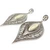 Les Trésors De Lily [J1239] - Silver Beige 'Sissi' Designer Earrings