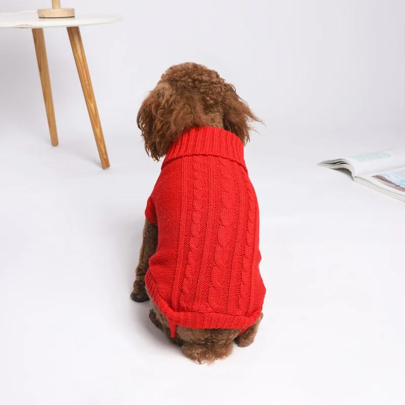 White Knit Sweater Jumpsuit for Small Dogs, Monochromatic, Simple, Fashion, Warm, Thick, Pet Items, Winter, Wholesale