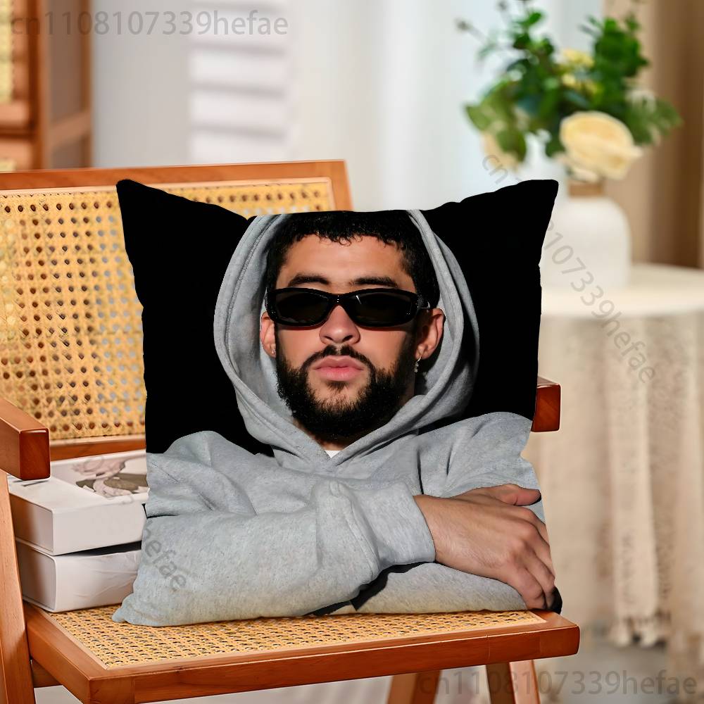 BBad BBunny Singer Throw Pillow Case For Decoration 30cm 50cm 55cm Square Home Pillowcase Case