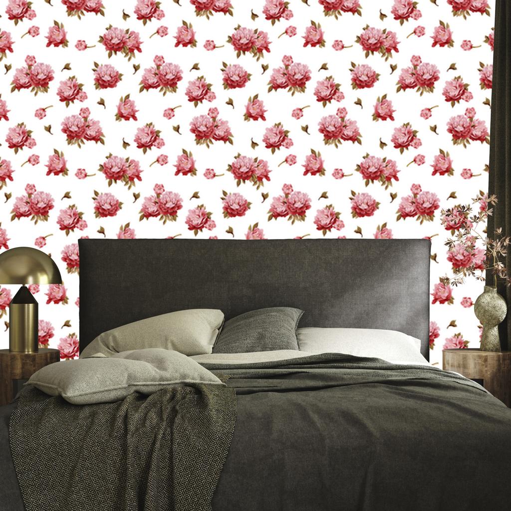 Colorful Peonies and Watercolor Wallpaper for Living Room and Bedroom 50x1000