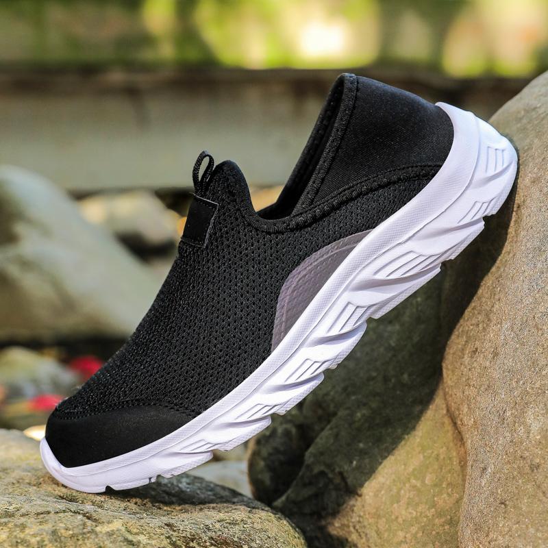Fashion Men's Sneakers Classic Casual Shoes Breathable Mesh Running Sneakers Without Laces Lightweight Men's Shoes Zapatillas De Deporte
