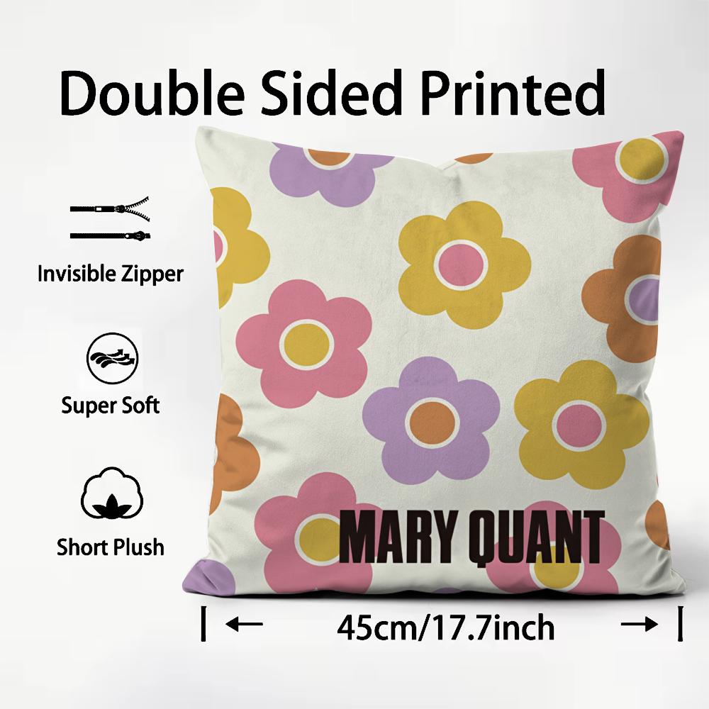 Modemarke MMary QQuant Cushion Cover Plüschstoff Weich Beidseitig Bedruckt Sofa Warm Winter Zuhause Kindergeschenk Kissenbezug
