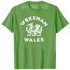 Wrexham Wales Welsh Dragon Flag Vintage T-Shirt Humor Funny Graphic Tee Short Sleeve Blouses Wrexham Wales Cymru Novelty Gifts