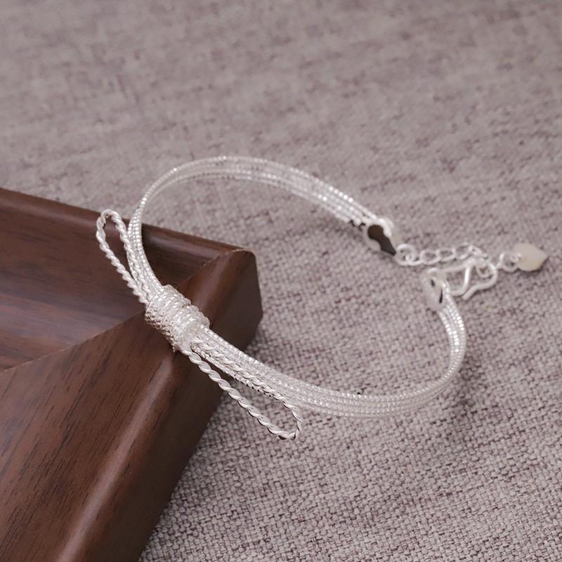 Sweet and Simple Bow Woven Bracelet Geometric Twist Opening Exaggerated Personality Jewelry