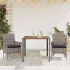 Vidaxl 3-Cz. Garden Furniture Set With Cushions, Grey, Poly Rattan