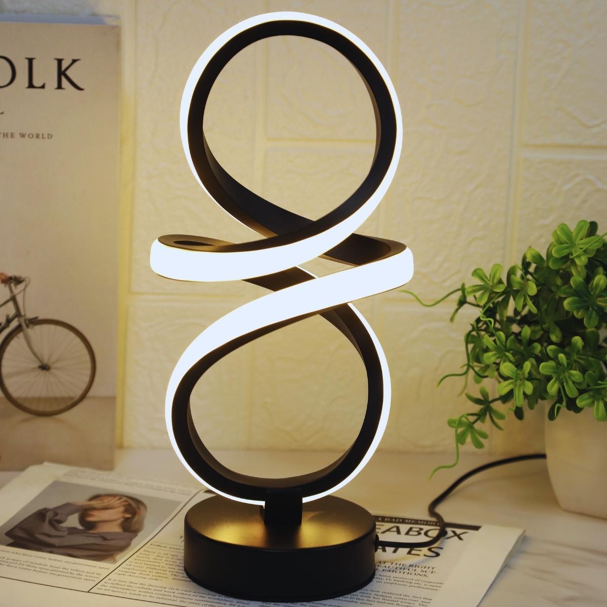 

LED table lamp - dimmable bedside reading light, artistic decoration, suitable for bedrooms, study rooms, and living rooms black