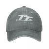 Isle Of Unisex TT Motorcycle Baseball Cap Vintage Distressed Denim Snapback Cap for Unisex Women Outdoor Activities Caps Hat
