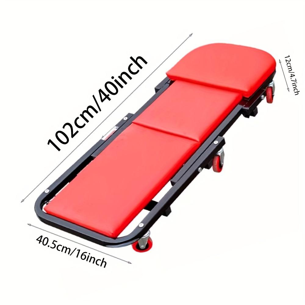 40 Inches Auto Repair TOOLS,2 IN 1 Rolling Folding Car Creeper/Seat,6 Pcs 2" Casters,  Adjustable Rolling Folding Mechanic Creep