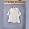 Special Fresh Big Collar Embroidered Loose and Thin Shirt New Mori Japanese Fairy Version Maillard Wear