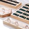 Solid Wood Minimalist Ring Display Tray with 20 Slots