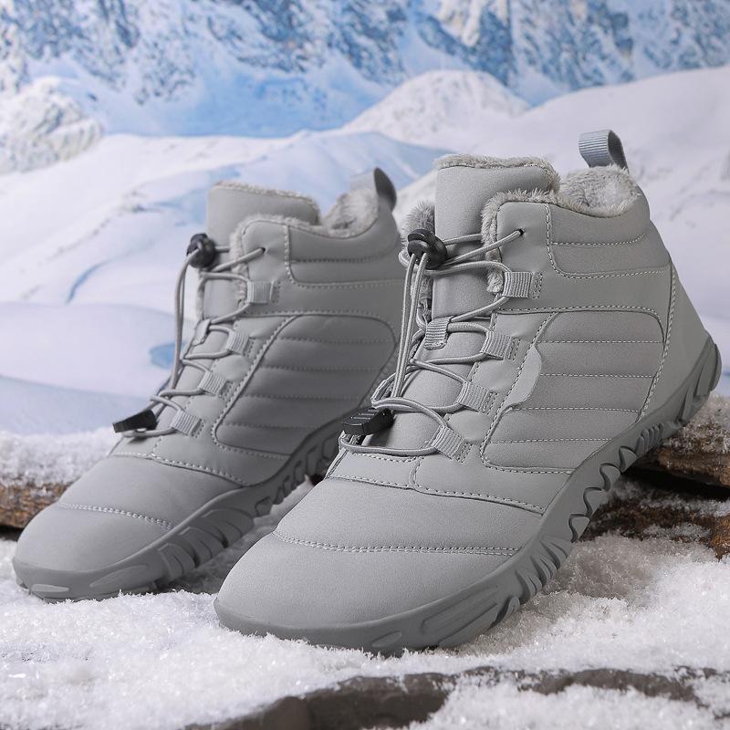 Cotton shoes winter warm non-slip men's and women's camping hiking shoes thickened waterproof high-top outdoor five-finger snow boots