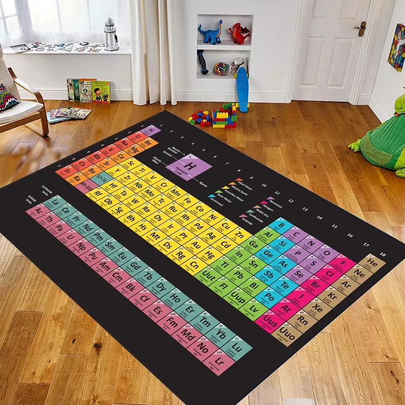 Periodic Table Area Rug Washable Chemical Element Living Room Bedroom Carpet Home Decoration Carpet