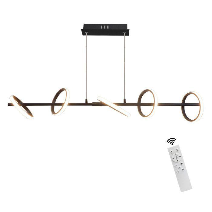LED Pendant Lamp - NETTLIFE - 42W Ring - Black - Remote Control - Adjustable Suspension