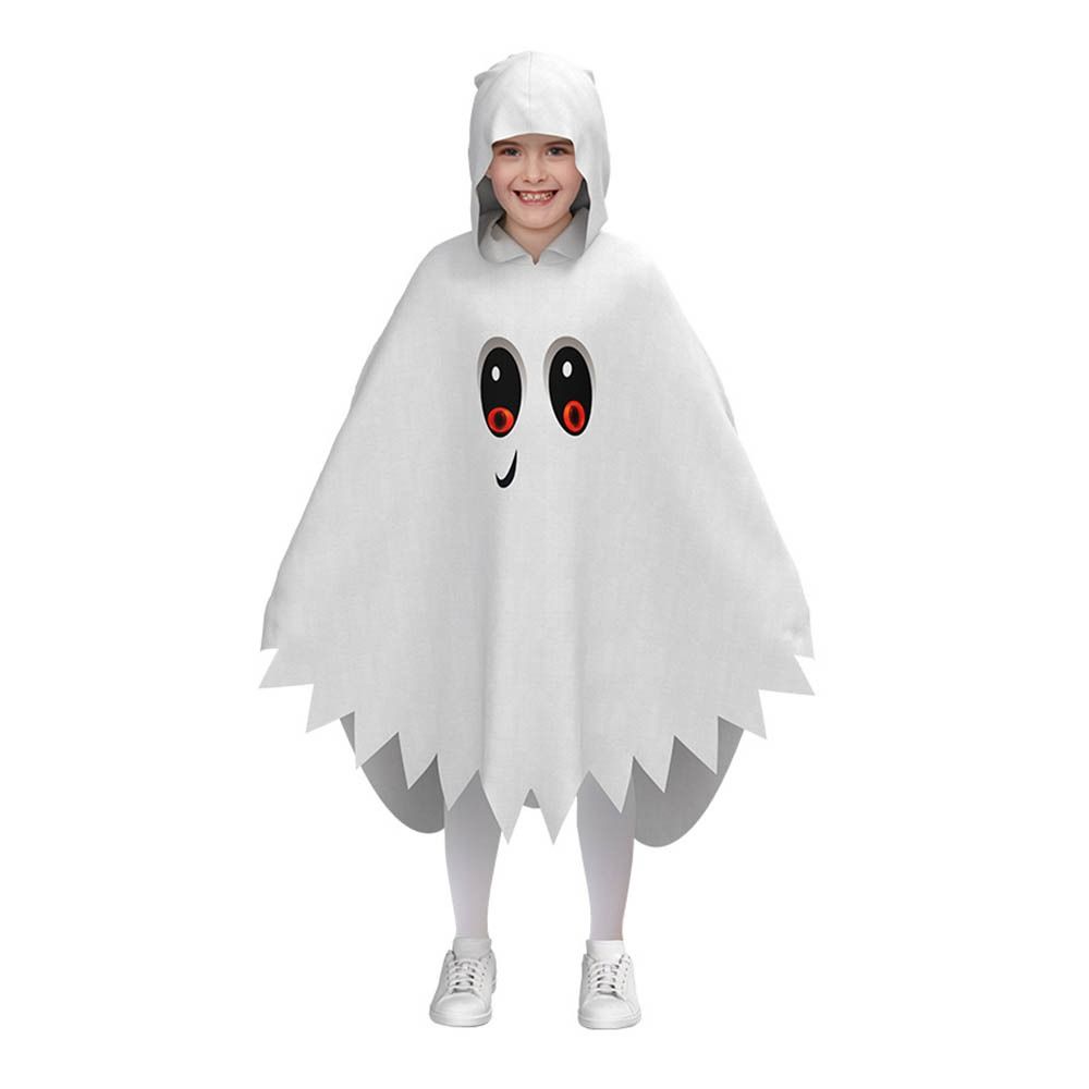 Glowing Halloween Kids Cosplay Cloak White Black Ghost Face Cloak Shawl Children's Party Costume