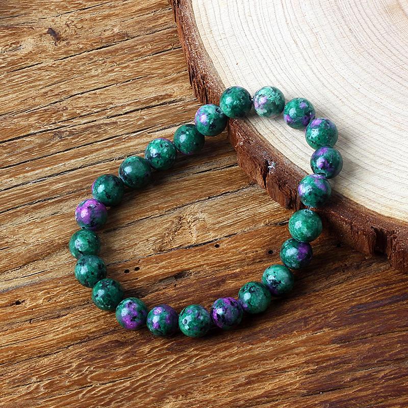 Geniune Epidote Zoisite Bead Bracelet Homme Natural Quartz Lava Tiger Eye Stone Bracelet Made of Natural Stone Jewelry for Women