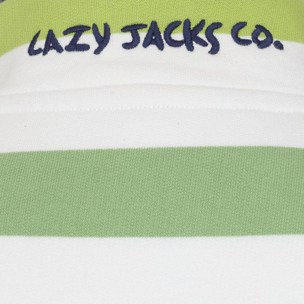 Lazy Jacks Womens/Ladies Striped Button Neck Sweatshirt