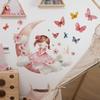 Cartoon Cute Little Girl Moon Butterfly Bedroom Living Room Entrance Hall Home Beautification Wall Stickers
