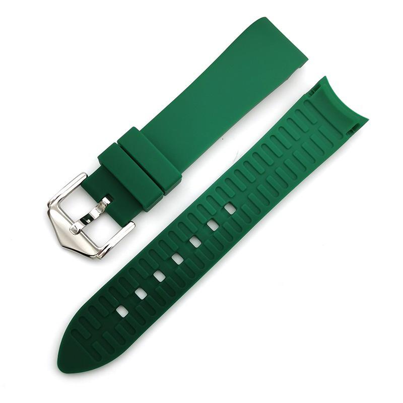 Curved Silicone Watch Strap with Arc Design (18/19/20/21/22/24mm)