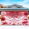 Romantic Pink Valentine's Tapestry, Hearts, Gifts & Wedding Rings Print