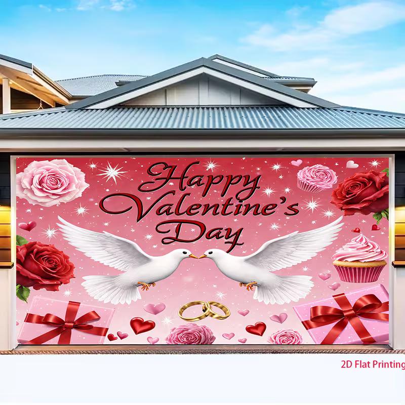 Romantic Pink Valentine's Tapestry, Hearts, Gifts & Wedding Rings Print
