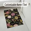 Alfombra de Terciopelo de Cristal con Temática de Jardín Floral Alfombrilla Suave Personalizada con Nombre y Texto Decoración del Hogar