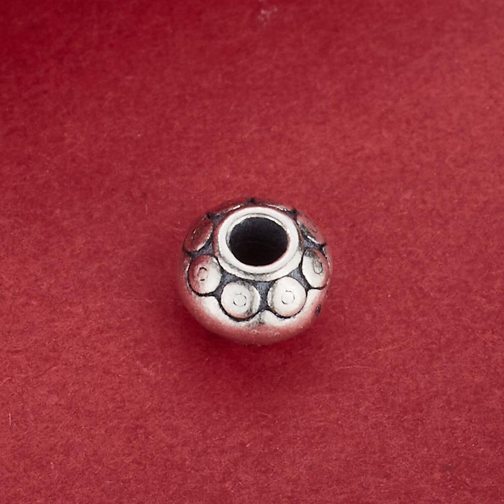Retro S925 Sterling Silver Lantern Flying Saucer Spacer Beads for DIY Beading & Weaving Bracelets