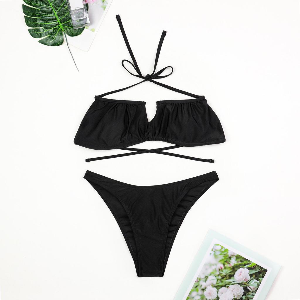 2025 Sjöstjärna Bikini Tredelad Set: Europeisk-amerikansk stil med slits midikjol