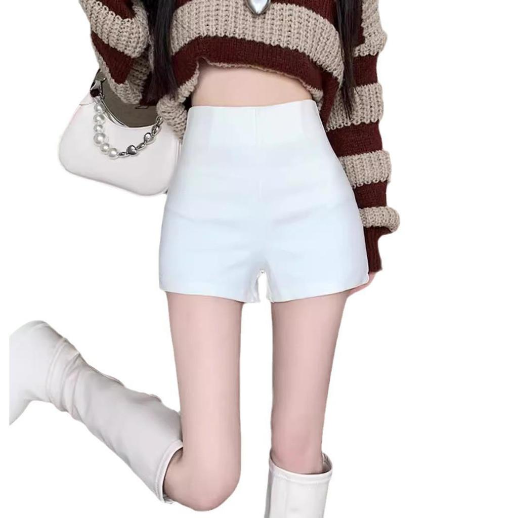 Women's High Waist Slim Fit Black Summer Shorts