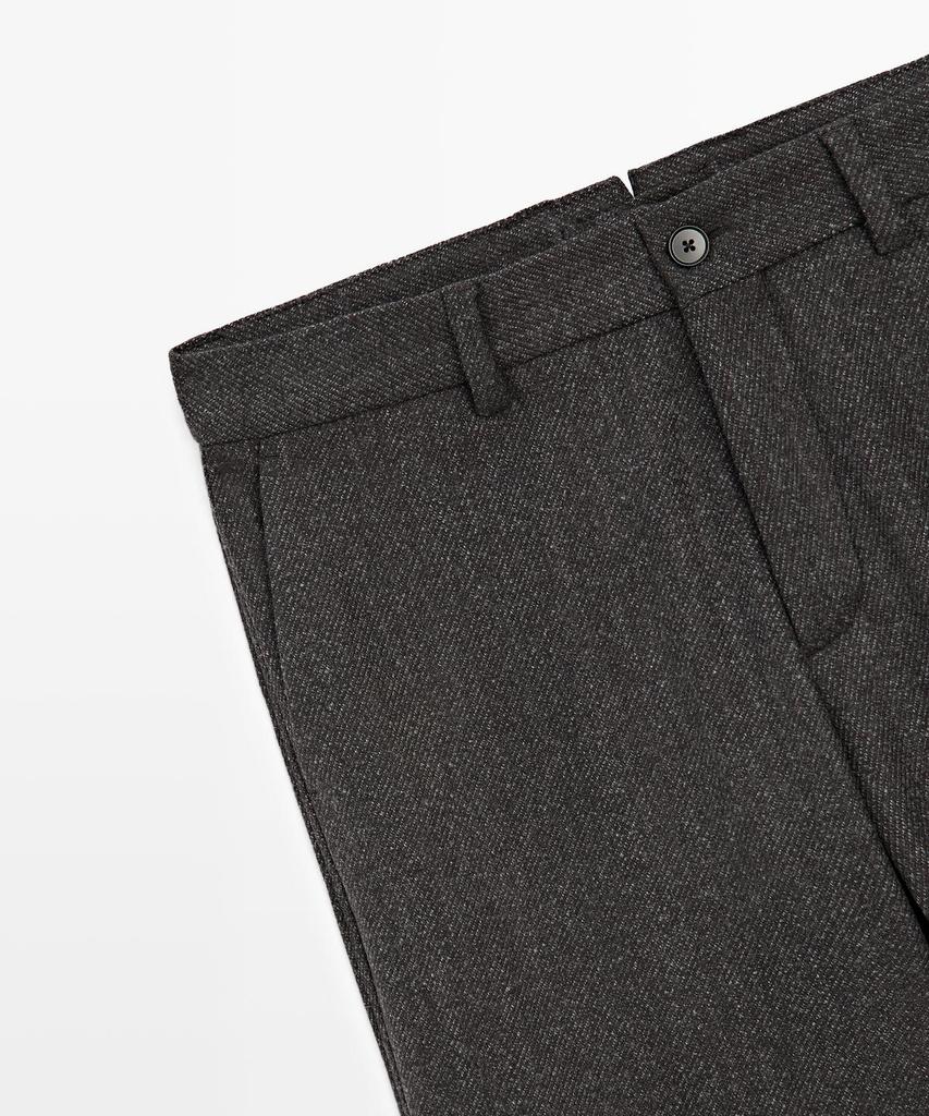 Masimodutti Wool Blend Twill Pants