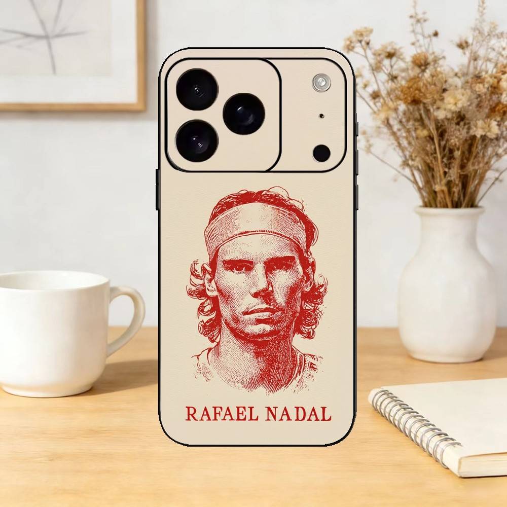 Tennis Rafael Nadal Handyhülle Silikon schwarz Weich Für IPhone 17,16,15,14,13,12,11,SE,Plus Pro Max