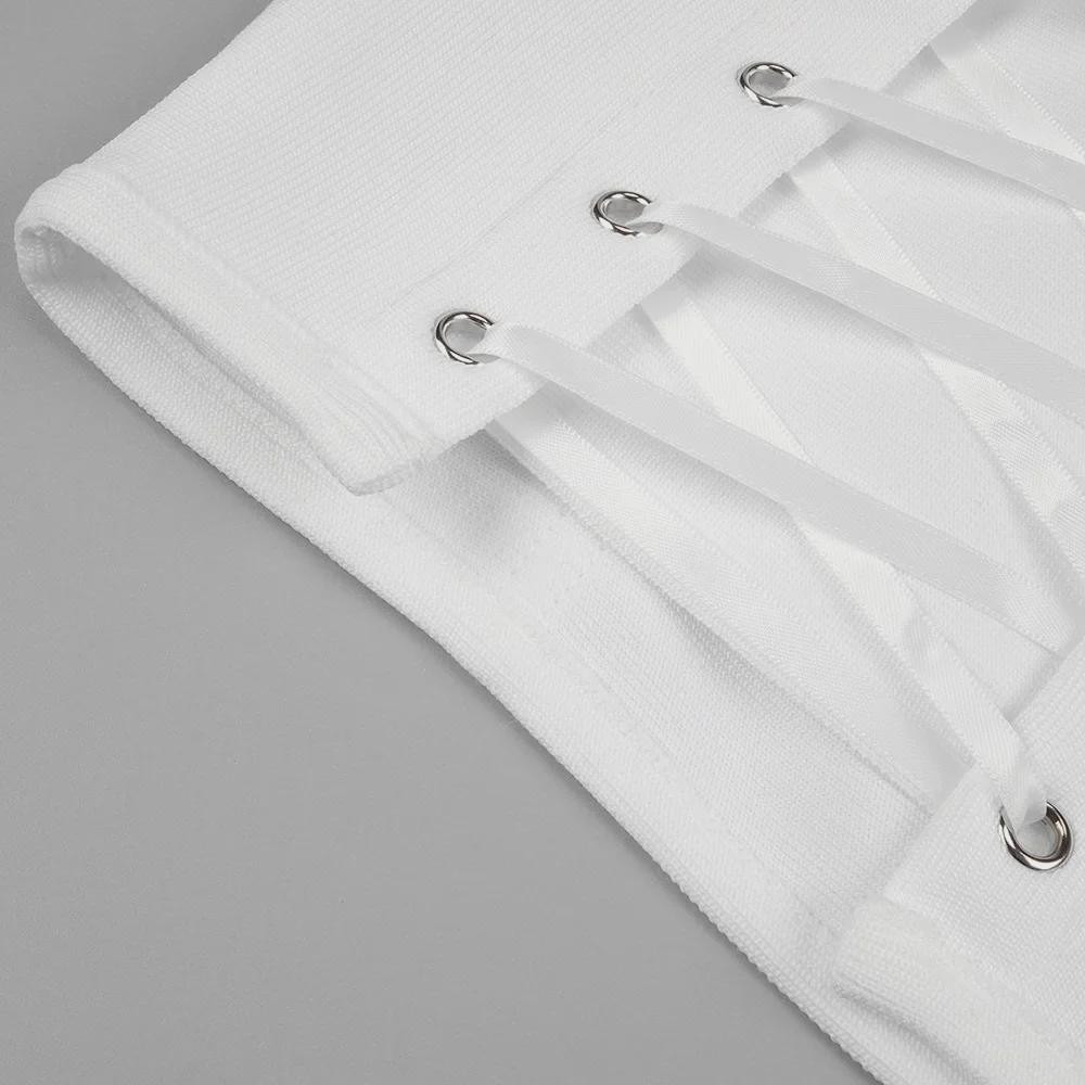 Women's Summer 2023 Corn Eyelet Tube Top & Shorts Two-Piece Set In White