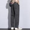 Spring Autumn Jeans Men Loose Straight Drawstring Elastic Waist Casual Denim Trousers Male Thick Pants Large Size M-5XL