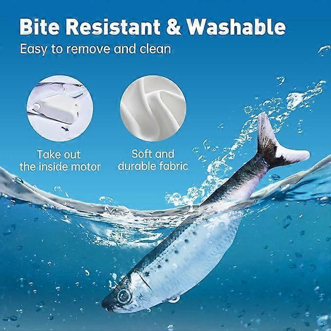 Bite-Sized Realistic Flopping Fish Cat Toys, 3 Pack, Interactive Cat Toys for All Breeds, Tap-Activated 3 Flapping Mode, Sardine/Saury/Yellow Croaker,