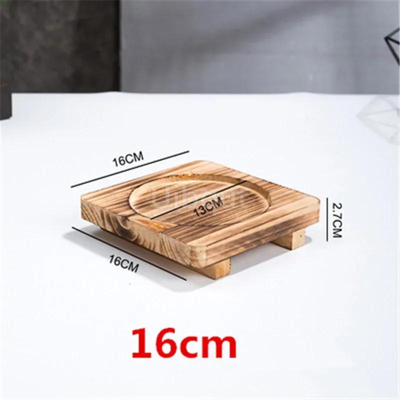 Heat Insulation Wooden Mat Iron Plate Bottom Board Bowl BBQ Square Wood Pad Stone Casserole Pot Pad Placemat for Dining Table