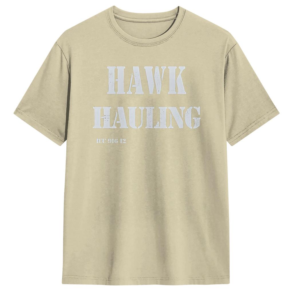 Hawk Hauling Tür Aufkleber T-Shirt Sommer Übertrieben Hippie T-Shirts Reine Baumwolle Rundhals Übergröße Kleidung Kurzarm T-Shirt