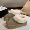 New Women's Snow Boots with Fleece Short-top Anti-slip Cotton Shoes and Thick-soled Casual Cotton Boots