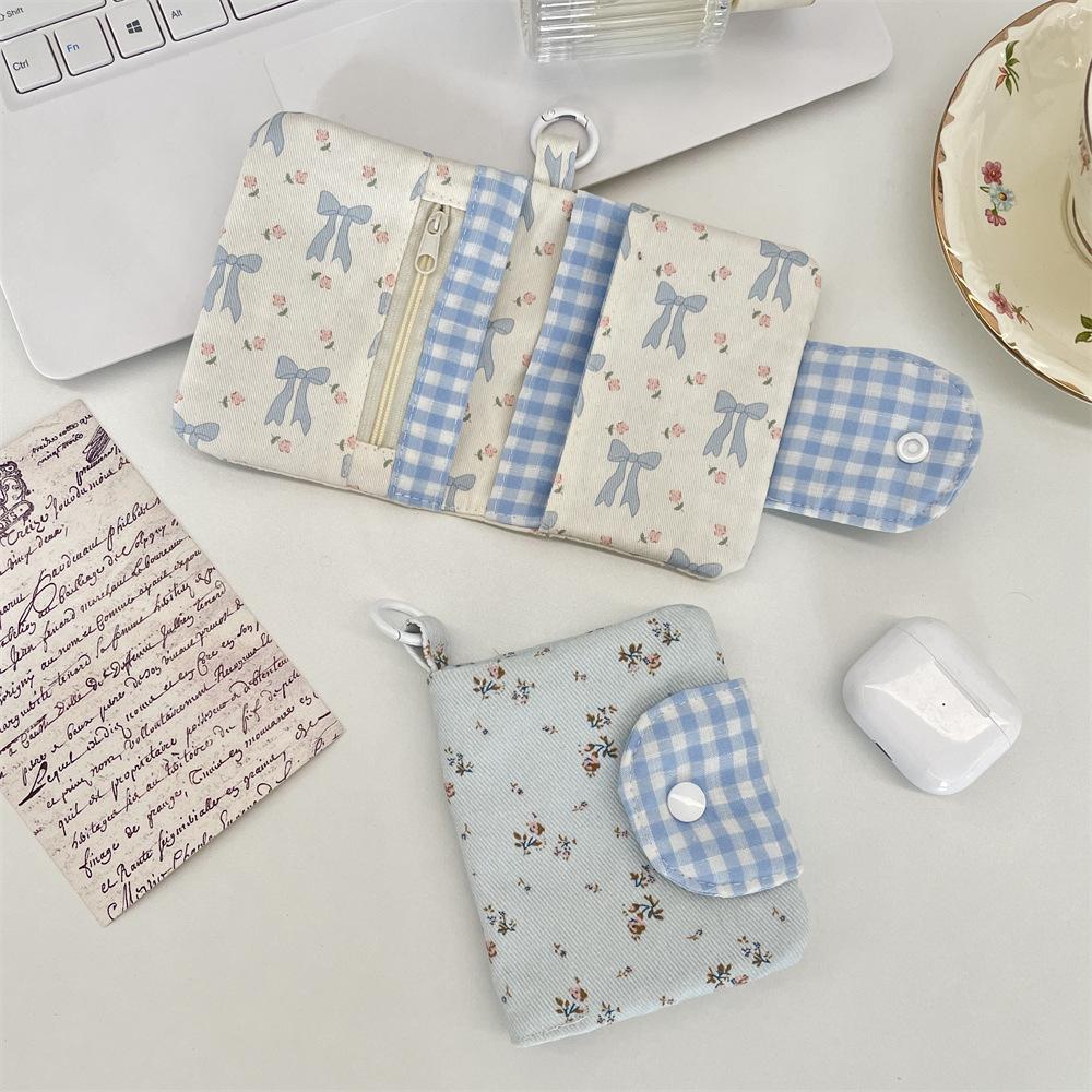 Card Holder Wallet Multi-Functional Keychain Wallet Student Coin Purse Secure Double Fold Wallet For Gift For Girls Trip Travel