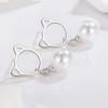 New Product Light Luxury Pearl Cat Earring Ears and Ear Decoration Niche Design Fun Symmetrical Design Girls