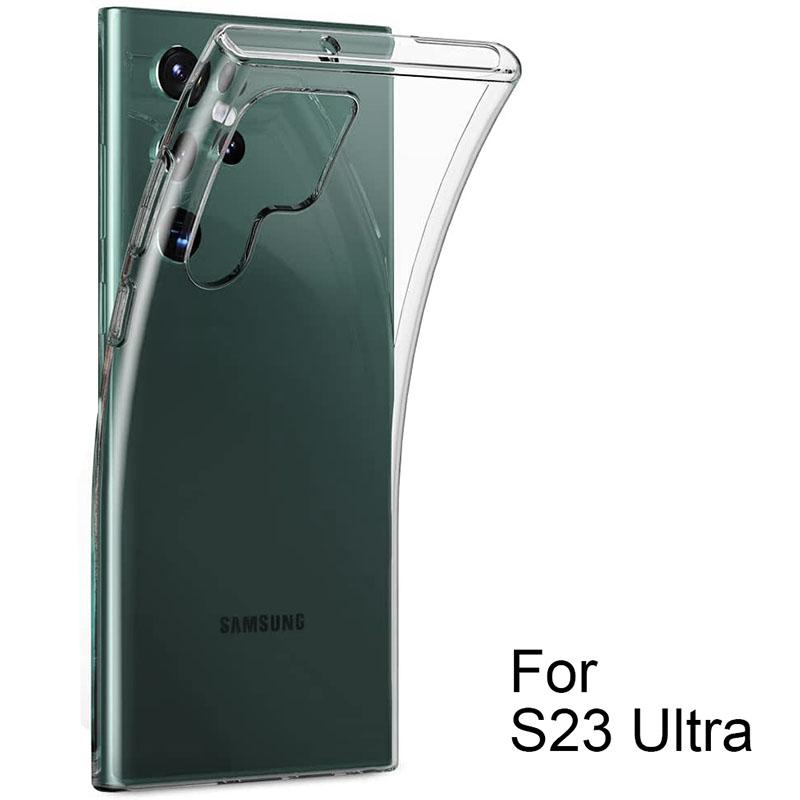 Ultra Thin Clear Silicone Case For Samsung Galaxy S23 S22 S21 S20 Ultra Plus FE Cover for Samsung Note 10 Plus 20 Ultra Funda