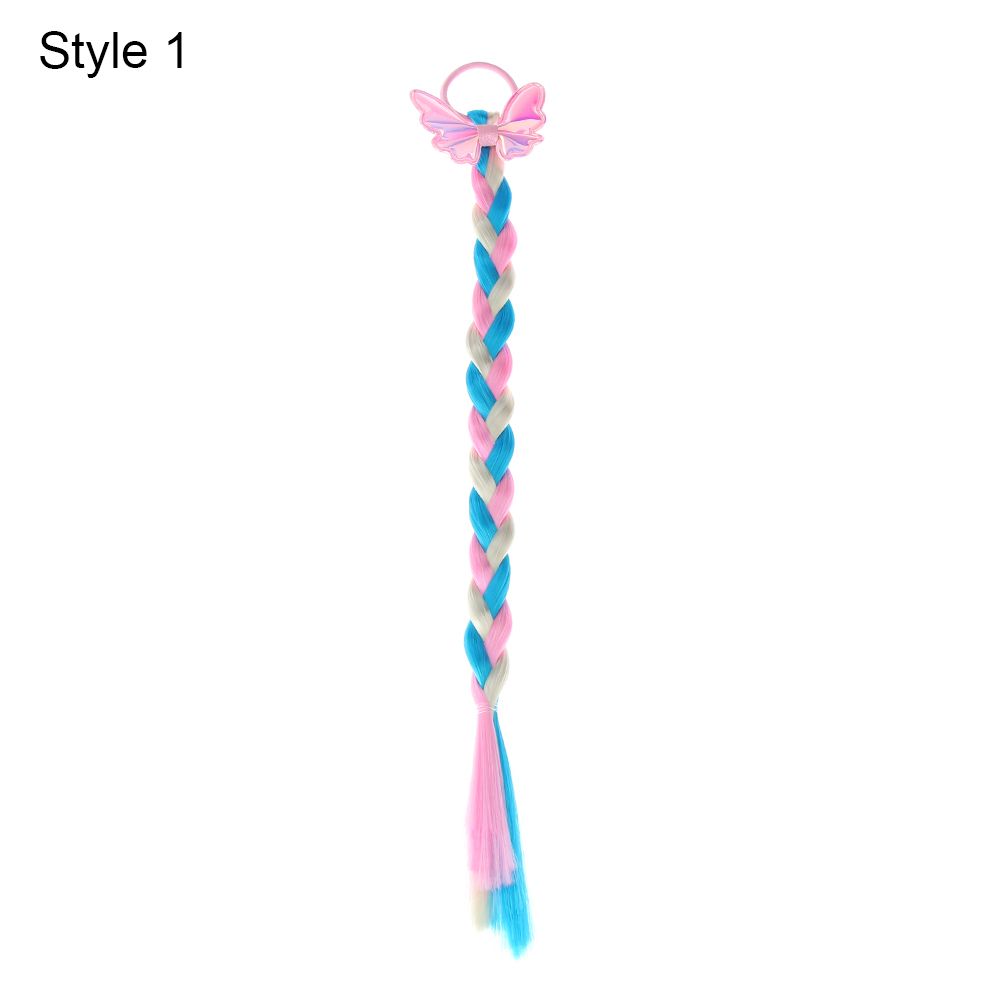 Cute Girls Colorful Wig Hair Ropes Princess Twist Braid Elastic Hair Bands Ponytail Headwear Fashion Kids Hair Accessories