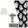 Halloween Ghost Curtains Spooky Cute Funny Cartoon Ghosts Icons Black White Curtain Bedroom Living Room With Rod Pocket Polyester Ideal For Sitting