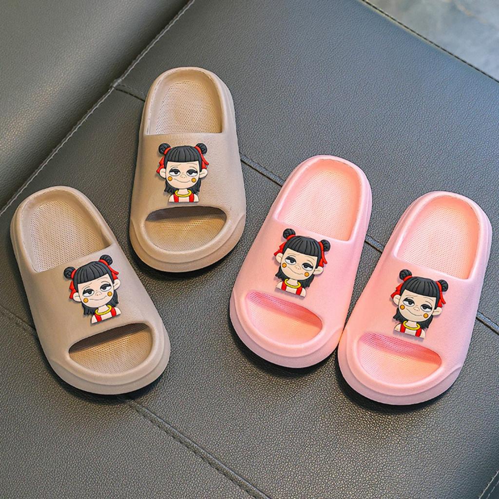 Children's Slippers Nezha for Boys, Summer New Style for Girls, Indoor Home Anti Slip Shower for Baby Boys, Cool Mop for Big Children