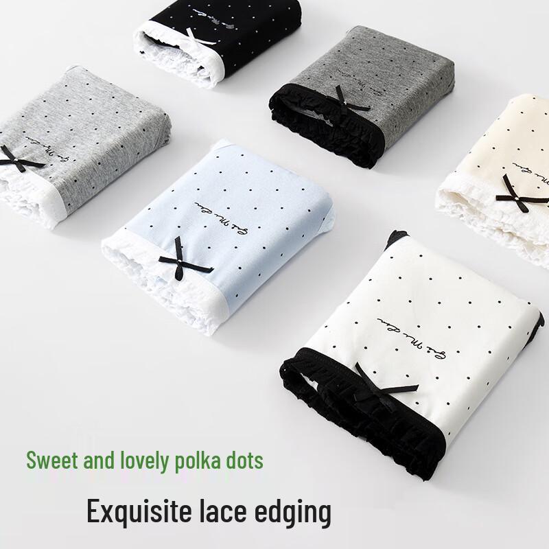 Yalu Women's Pure Cotton Antibacterial Mid-Waist Briefs - 3 Pack