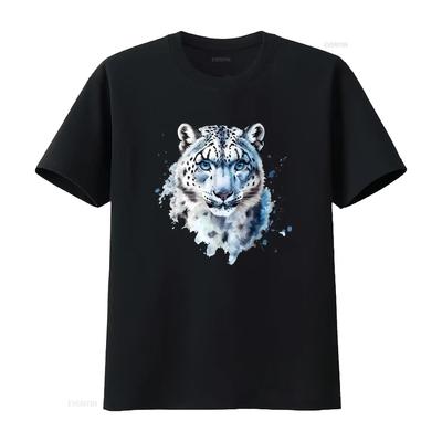 Wildly Stylish Snow Leopard Face T Shirt Perfect for Lovers Unique White Animal Design On Soft