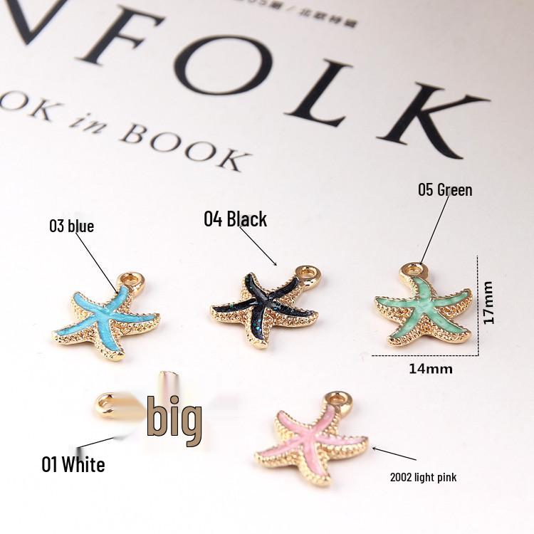 DIY Pearlescent Ocean Jewelry Kit: Starfish & Seashell Pendants for Earrings & Bracelets