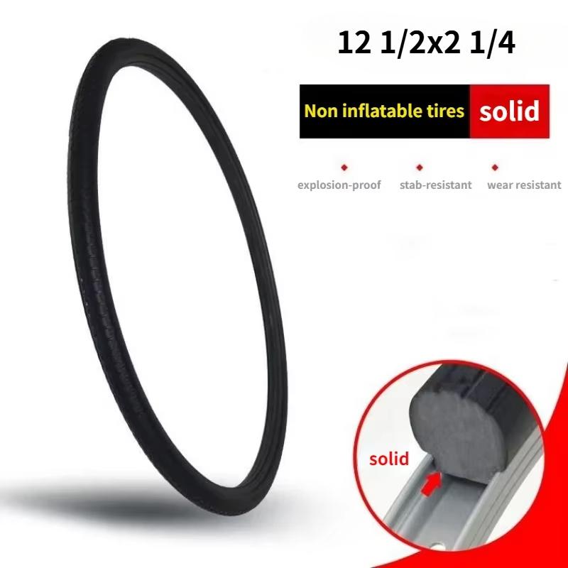 Bicycle Tires Airless Solid Bike Tire 20/24/26 Inch X 1.50/1.95/1 3/8 Solid Tire Puncture-Proof No Inner Tube